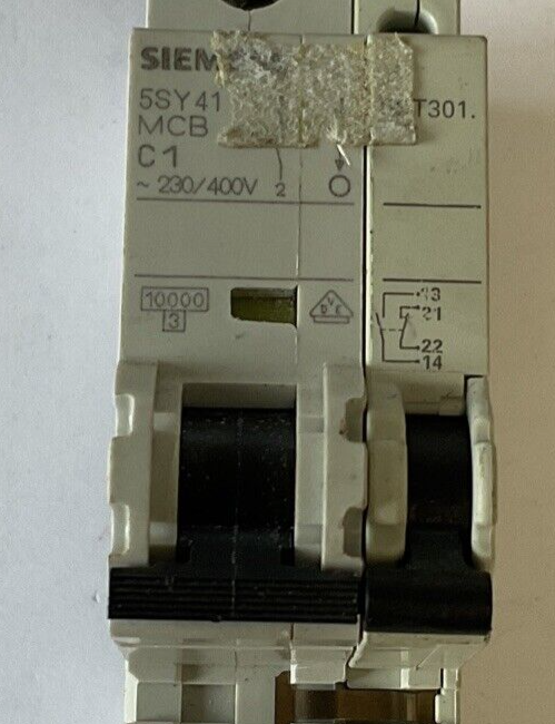 SIEMENS 5SY41 MCB C1 CIRCUIT BREAKER 230/400V W/5ST3010 CIRCUIT SWITCH