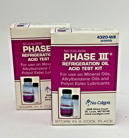 NU-CALGON *LOT OF 2* - 4320-W8 - PHASE III REFRIGERATION OIL ACID TEST KIT