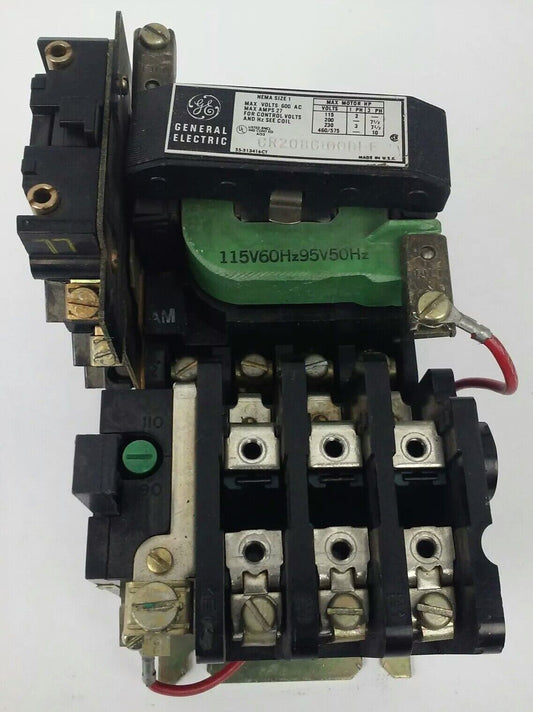 GENERAL ELECTRIC CR208C100DLE, STARTER, 3PH, 600V, 27A, 10HP, SIZE 1, 120V COIL