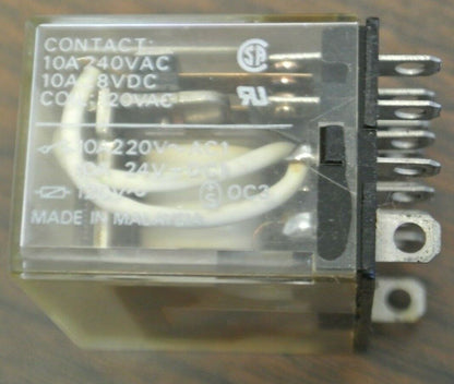 LOT of 3 / OMRON LY4 RELAY / 14-BLADE / 10A / 120VAC COIL / 240VAC / 28VDC