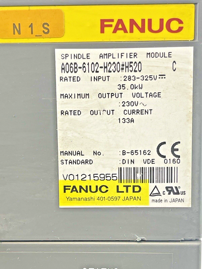 FANUC - A06B-6102-H230#H520 - SPINDLE AMPLIFIER MODULE - SPM-30 ALPHA