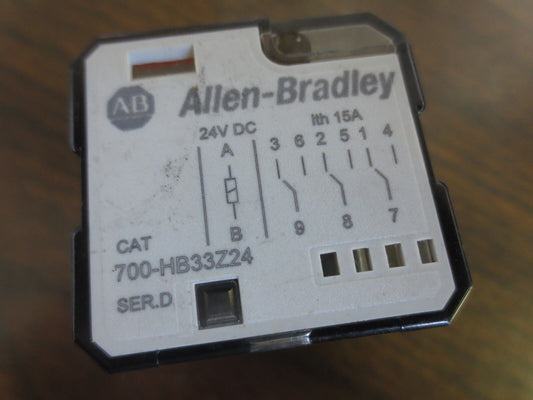 ALLEN-BRADLEY 700-HB33Z24 Ser. D RELAY - 24VDC, 15A, 11-PIN