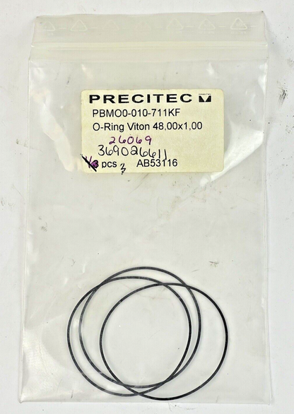 PRECITEC *LOT OF 3* - PBMO0-010-711KF - O-RING REPLACEMENT, O-RING VITON-AB53116