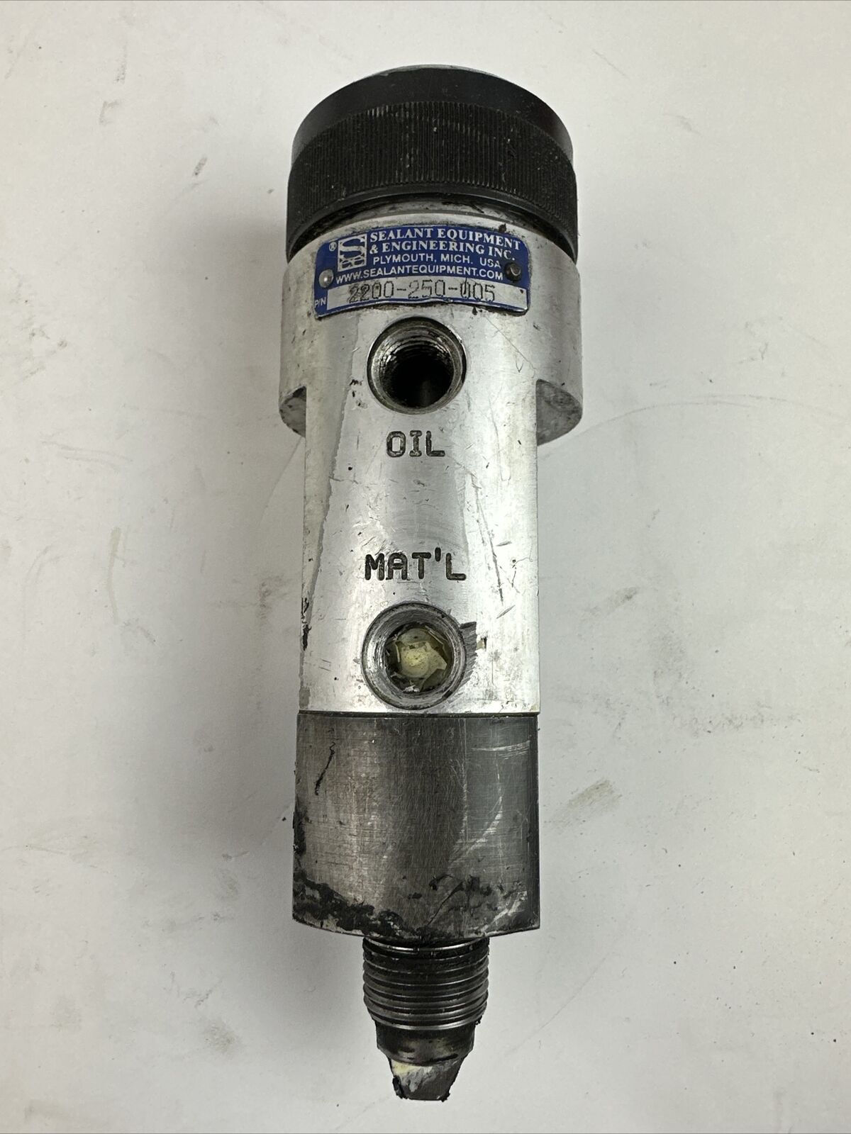 SEALANT 2200-250-005 DISPENSER VALVE MAX WPR 241 bar 24.1 MPa 3500PSI