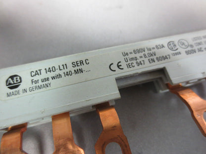 ALLEN-BRADLEY 140-L11 Ser. C COMMON LINK TERMINAL (USE w/ 140-MN) 600VAC, 65A