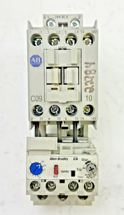 ALLEN-BRADLEY 100-C09D*10 SER. A CONTACTOR W 24VDC COIL & 193-EA1DB SER. B RELAY