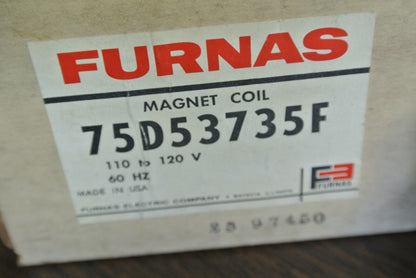 FURNAS 75D53735F MAGNETIC COIL 110/120V, 50/60Hz for CLASS 42 30-40A NEW SURPLUS