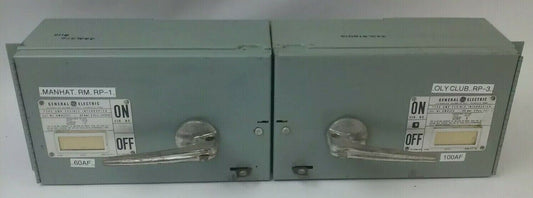 GE TYPE QMR QMR322L & QMR323R TWIN FUSIBLE INTERRUPTER SWITCH 60/100A W/HARDWARE
