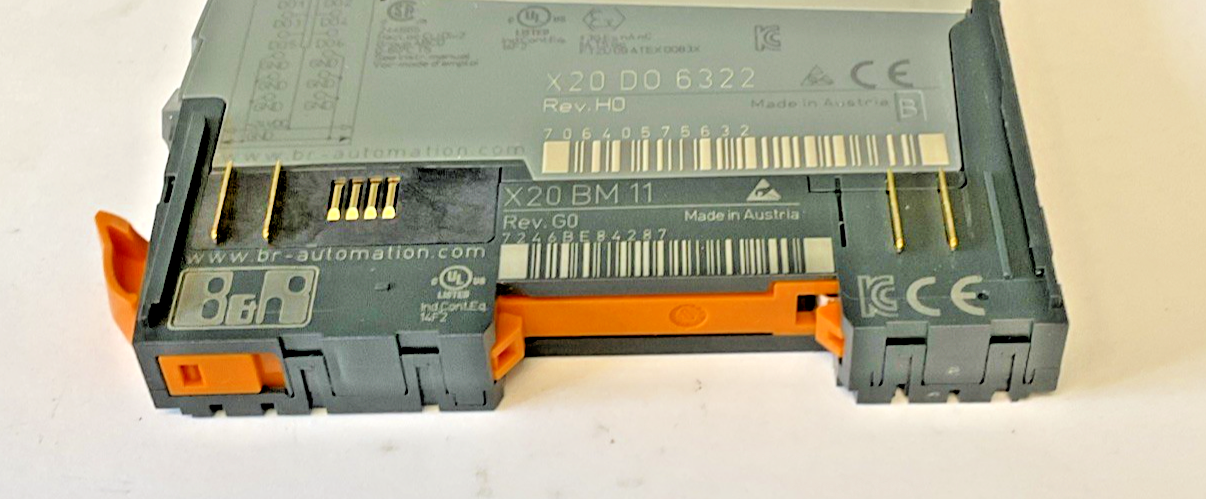 B&R X20 D0 6322 DIGITAL OUTPUT PLC REV.H0 / X20 BM 11 REV. G0 BASE