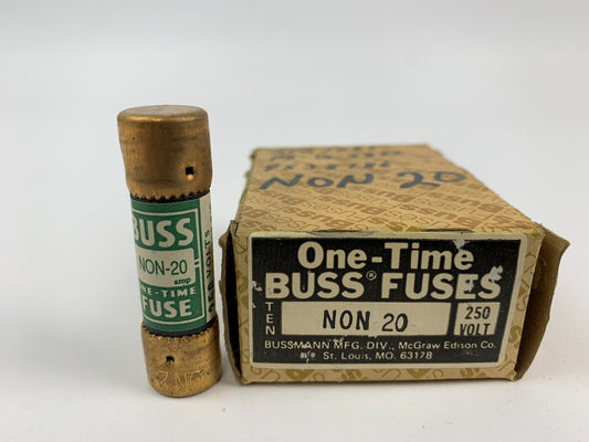 Bussmann One-Time NON 20 20A 250V Fuse "Lot of 10"