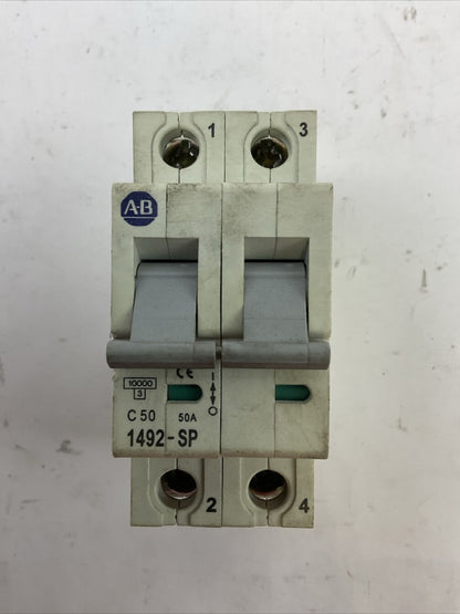 ALLEN BRADLEY 1492-SP2C500 SER C CIRCUIT BREAKER 50A 2POLE 480Y/277VAC