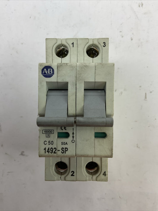 ALLEN BRADLEY 1492-SP2C500 SER C CIRCUIT BREAKER 50A 2POLE 480Y/277VAC