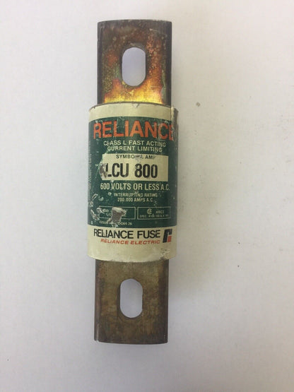 RELIANCE LCU 800 CLASS L FAST ACTING CURRENT LIMITING FUSE 800 AMPS 600 VAC