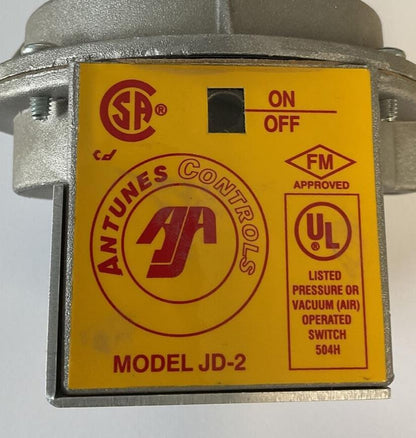 ANTUNES CONTROLS MODEL JD-2 AIR PRESSURE SWITCH RED SPRING