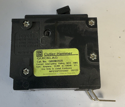 CUTLER HAMMER QBHW2020 CIRCUIT BREAKER 120/240VAC 2POLE