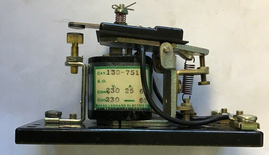 WARD LEONARD RELAY 130-7510 1POLE 230V 25A 60CY COIL 230-60CY