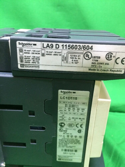 TELEMECANIQUE LC1D115 CONTACTOR 3 POLE