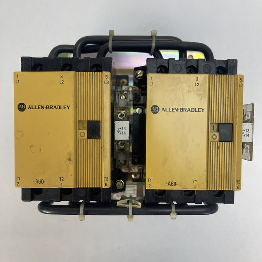 ALLEN BRADLEY 104-A60ND3 REVERSING CONTACTOR SER C 60AMP 600VAC 3PHASE 50HP