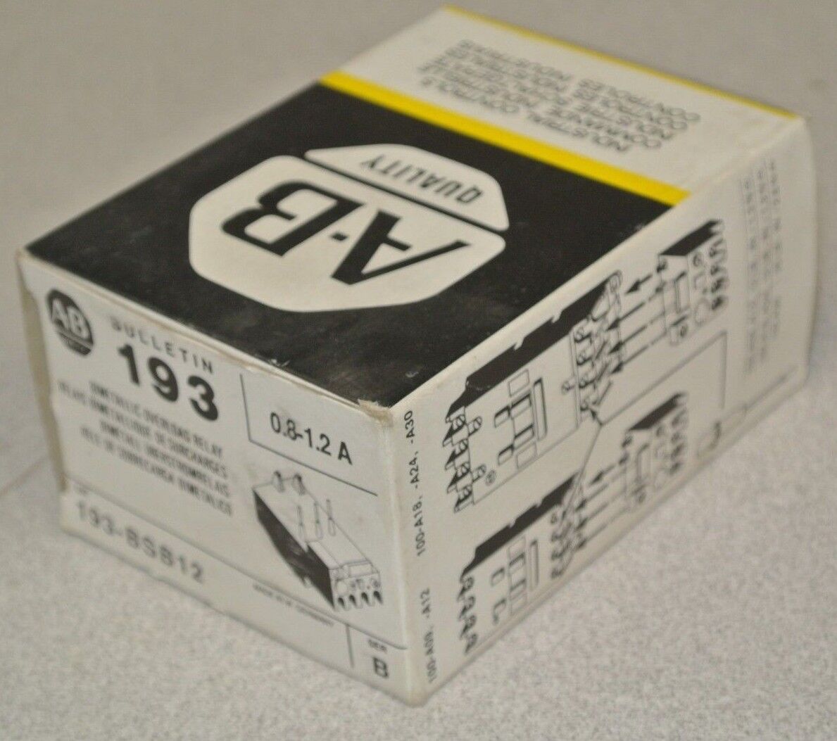 ALLEN-BRADLEY 193-BSB12 BIMETALLIC OVERLOAD RELAY 0.8-1.2A / NEW SURPLUS