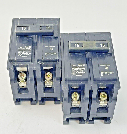 SIEMENS *LOT OF 2* - B215 - CIRCUIT BREAKERS -2 POLE, 15A, 240 VAC, 60Hz TYPE BL