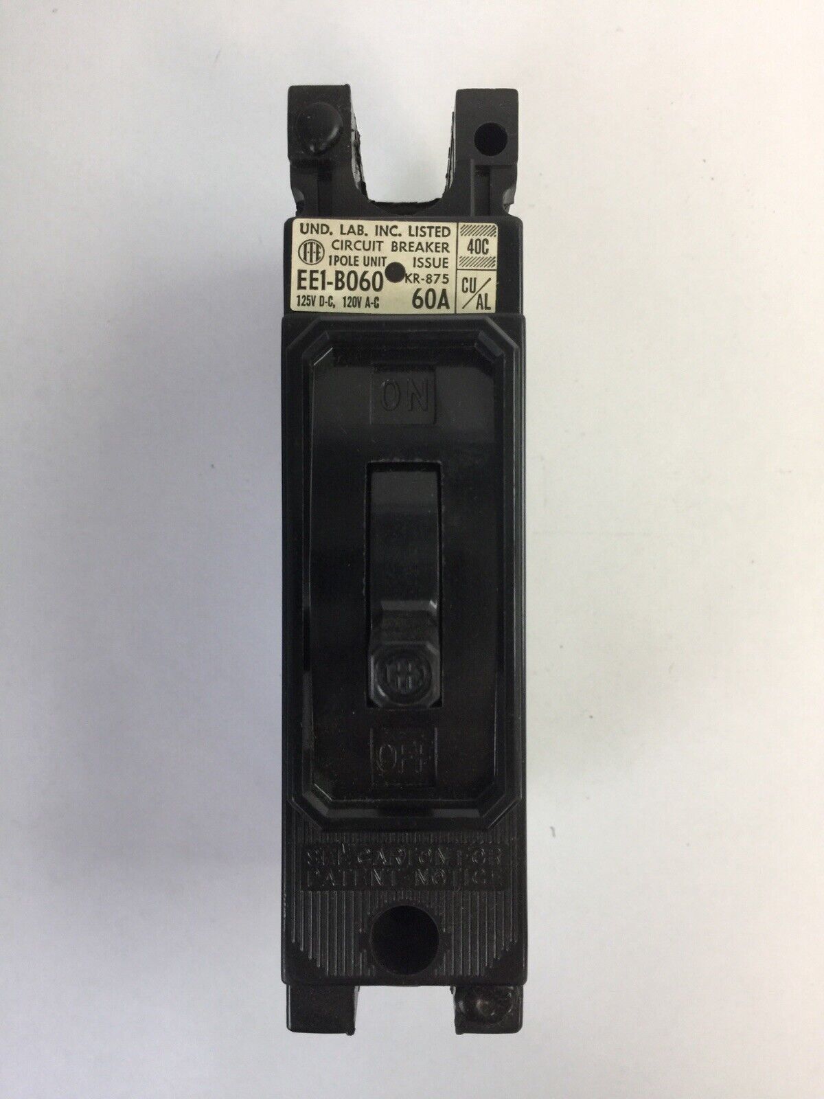 ITE EE1-B060 CIRCUIT BREAKER 125VDC 120VAC 60A 1POLE