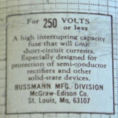 BUSS / BUSSMANN KAB600 RECTIFIER / SEMICONDUCTOR FUSE / 600A / 250V