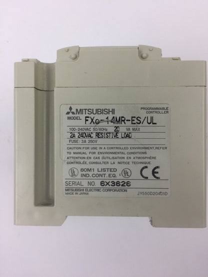 MITSUBISHI FXO-14MR-ES/UL PROGRAMMABLE CONTROLLER 2A 240VAC RESISTIVE LOAD