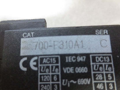 ALLEN-BRADLEY 700-F310A1 Ser. C - RELAY, 120/110 VAC w/ 196-FTA TIMER