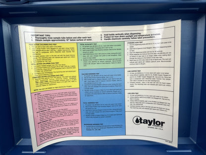 TAYLOR TECHNOLOGIES THE PROFESSIONAL DPD CHLORINE, PH, ACID&BASE DEMAND TOTAL