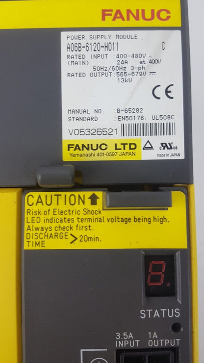 Fanuc A06B-6120-H011 /C A06B6120H011 Power Supply INPUT 400-480V, OUT565-679V,