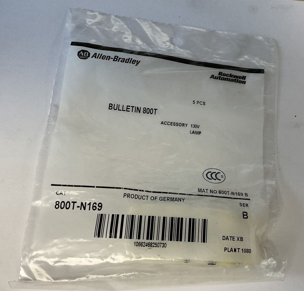 ALLEN BRADLEY 800T-N169 LAMP 130V SER.B BAG OF 5 ***LOTOF3**