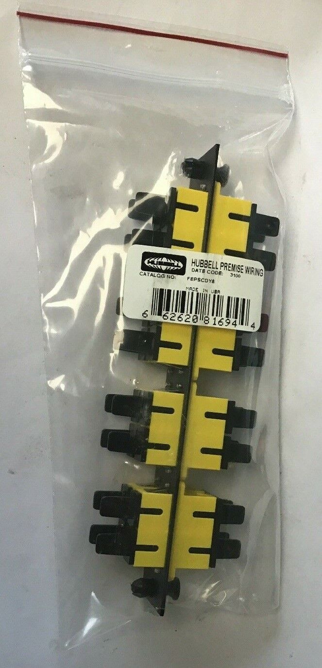 HUBBELL FEPSCDY8 16-PORT SC DUPLEX ADAPTER PANEL (YELLOW )