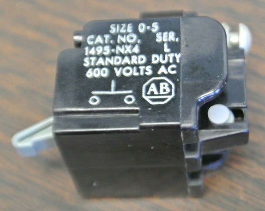 ALLEN-BRADLEY 1495-NX4 / SIZE 0-5 / AUXILIARY CONTACT / 600VAC / NEW SURPLUS