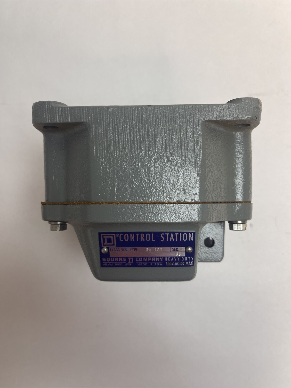 SQUARE D 9001 GW-103 CONTROL STATION SERIES A 600VAC NEMA TYPE 4 ENCLOSURE STOP