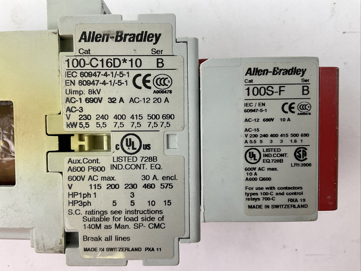 ALLEN BRADLEY 100S-C16DJ14C COIL 24VDC 100-C16D*10 600VAC 30A SER B 100S-F SER B