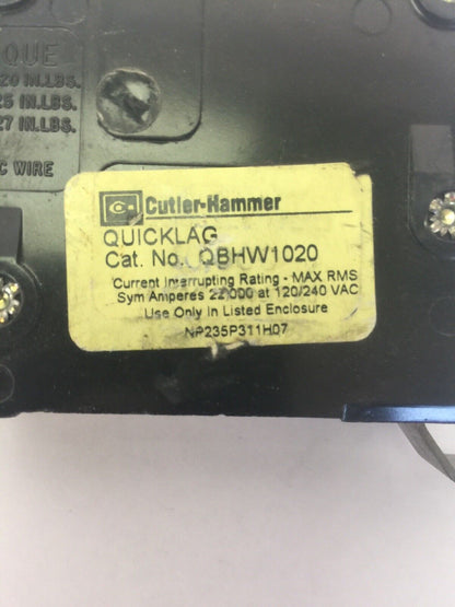 CUTLER HAMMER WESTINGHOUSE QBHW1020 CIRCUIT BREAKER 20A 120/240VAC 1P (LOT OF 4)