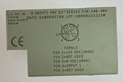 NUMATICS 240-206 8 INPUT PNP G3 SERIES