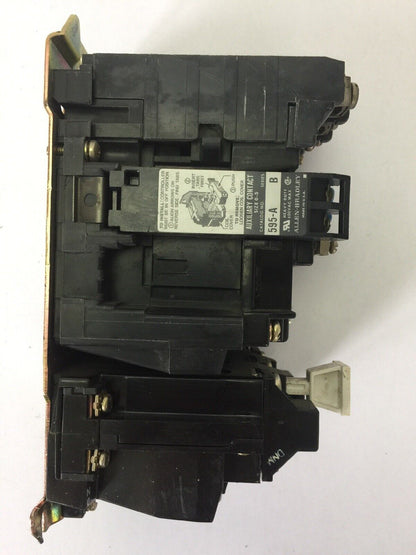 ALLEN BRADLEY 509-B0D SIZE 1 STARTER 600VAC 27AMP 10HP W50 HEATERS 120V COIL
