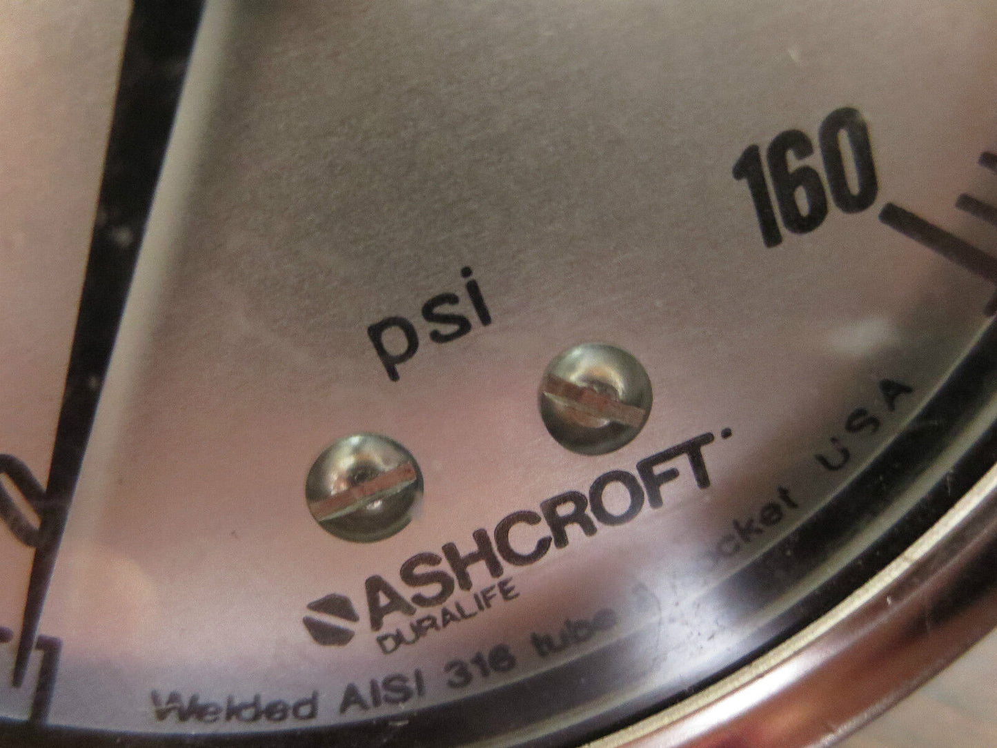 ASHCROFT Q-8962 LIQUID-FILLED GAUGE - 0-160psi BACK-MOUNT