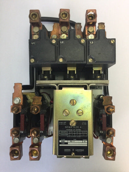 SQUARE D 8536 FO-1 AC MAGNETIC STARTER SIZE 4 600VAC 150AMPS 100HP SERIES C