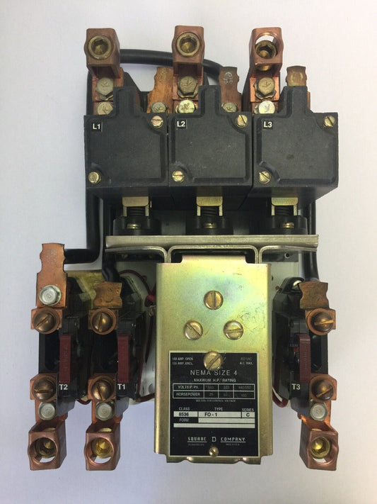 SQUARE D 8536 FO-1 AC MAGNETIC STARTER SIZE 4 600VAC 150AMPS 100HP SERIES C
