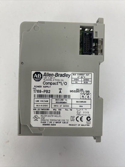ALLEN BRADLEY 1769-PB2 SER A F/W REV N/A DIR/VER 95320771/05 COMPACT I/O POWER