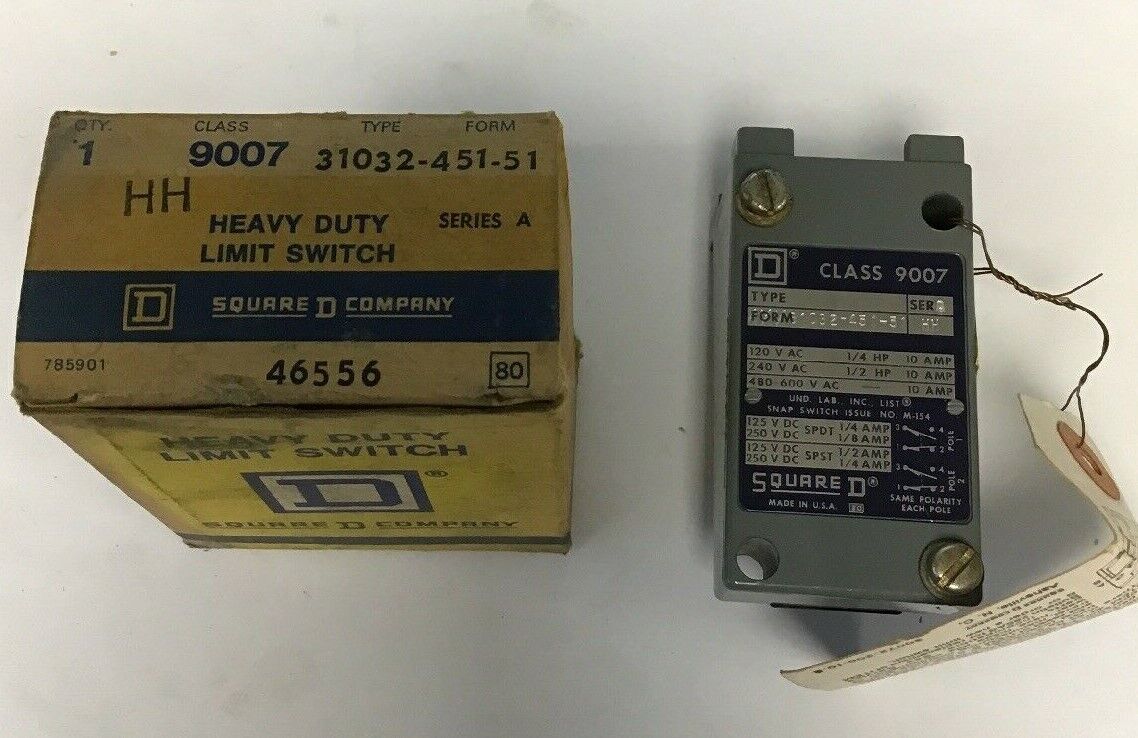 SQUARE D 9007 31032-451-51 HEAVY DUTY LIMIT SWITCH SERIES A