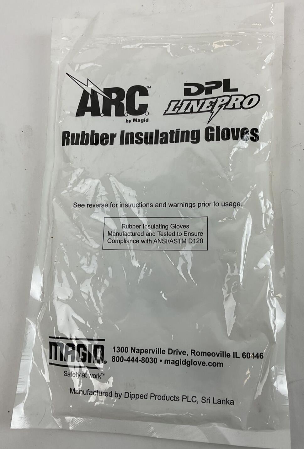 MAGID ARC RUBBER INSULATING GLOVES DPL LINEPRO 9 1/2 ANSI/ASTM D 120 1000VAC