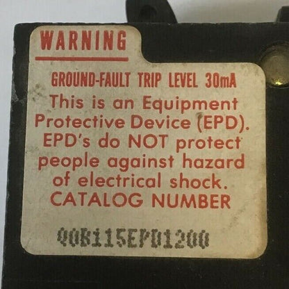 SQUARE D QOB115EPD1200 CIRCUIT BREAKER 15AMP 120VAC