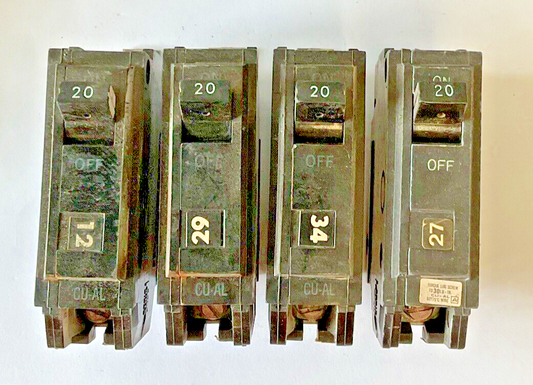 GENERAL ELECTRIC THQB1120 CIRCUIT BREAKER 20A 120/240VAC 1POLE THQB***LOTOF4***