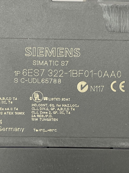 SIEMENS SIMATIC S7 1P 6ES7 322-1BF01-0AA0 DIGITAL OUTPUT MODULE SM322 DO 8xDC24V