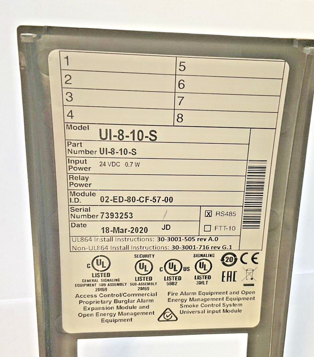 SCHNEIDER ELECTRIC UI-8-10-S INPUT MODULE 24VDC 0.7W