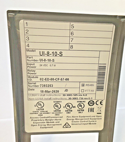 SCHNEIDER ELECTRIC UI-8-10-S INPUT MODULE 24VDC 0.7W