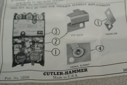 CUTLER-HAMMER 10176H151 STARTER SPINDLE KIT / OVERLOAD PROTECTION / NEW SURPLUS